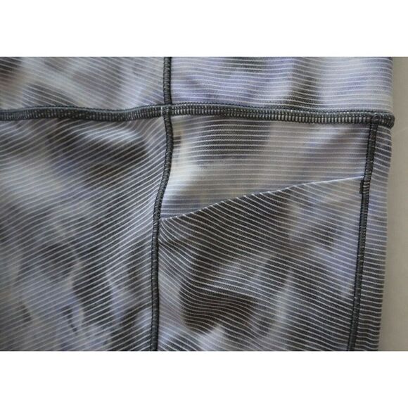 Athleta Women's Sz S Gray/White Striped Cropped Workout Leggings - Picture 5 of 8